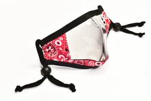 Load image into Gallery viewer, NEW: See-trough face cover Red Bandana
